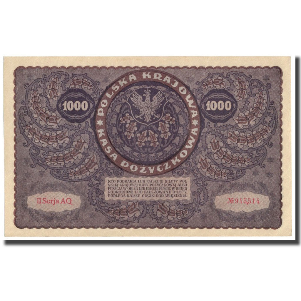 Banknote, Poland, 1000 Marek, 1919, 1919-08-23, KM:29, AU(55-58)