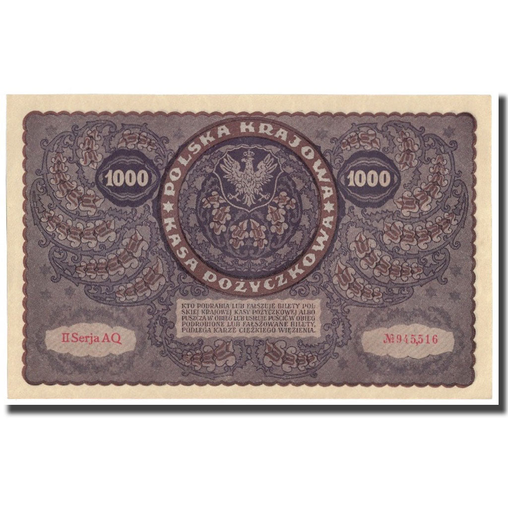 Banknote, Poland, 1000 Marek, 1919, 1919-08-23, KM:29, AU(55-58)