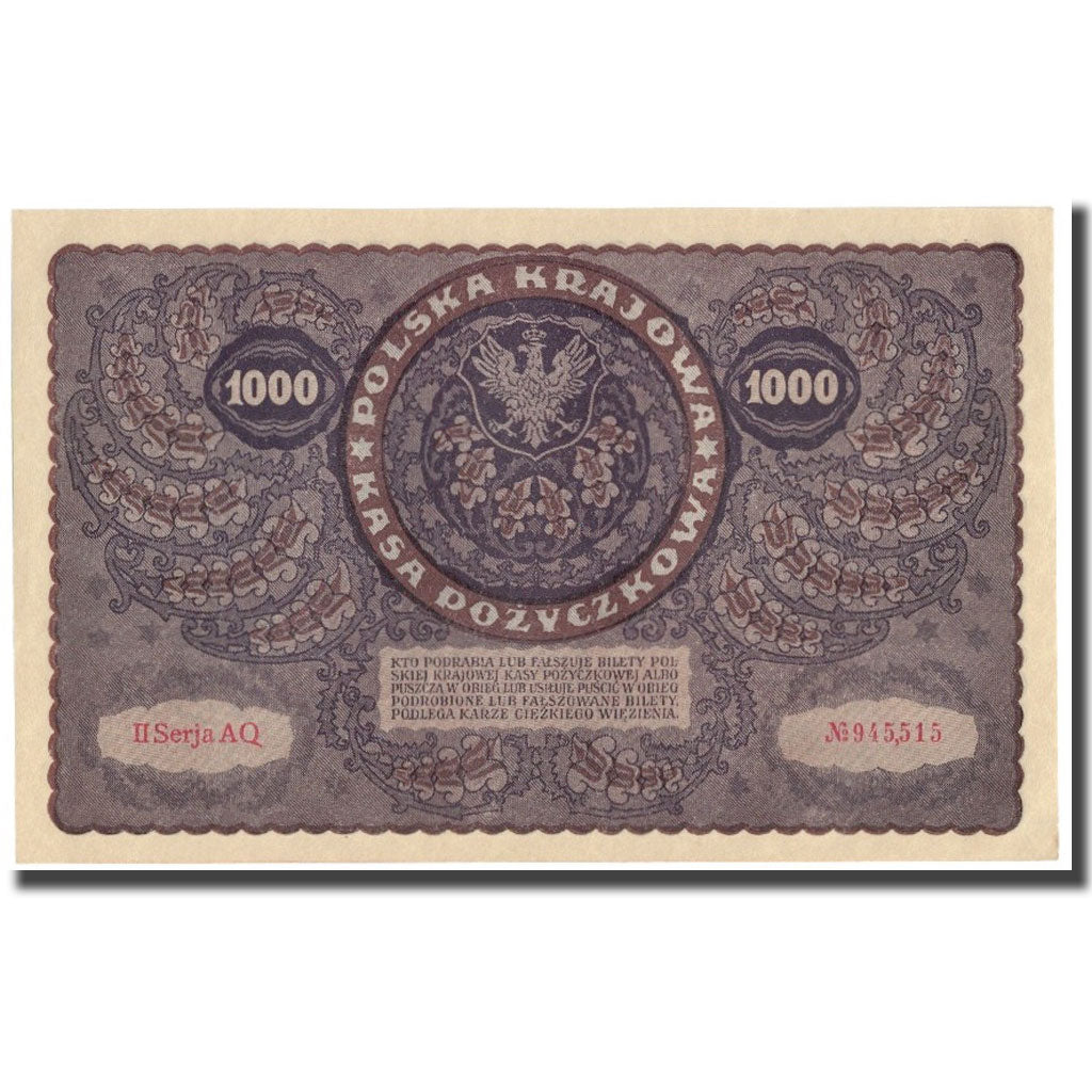 Banknote, Poland, 1000 Marek, 1919, 1919-08-23, KM:29, AU(55-58)