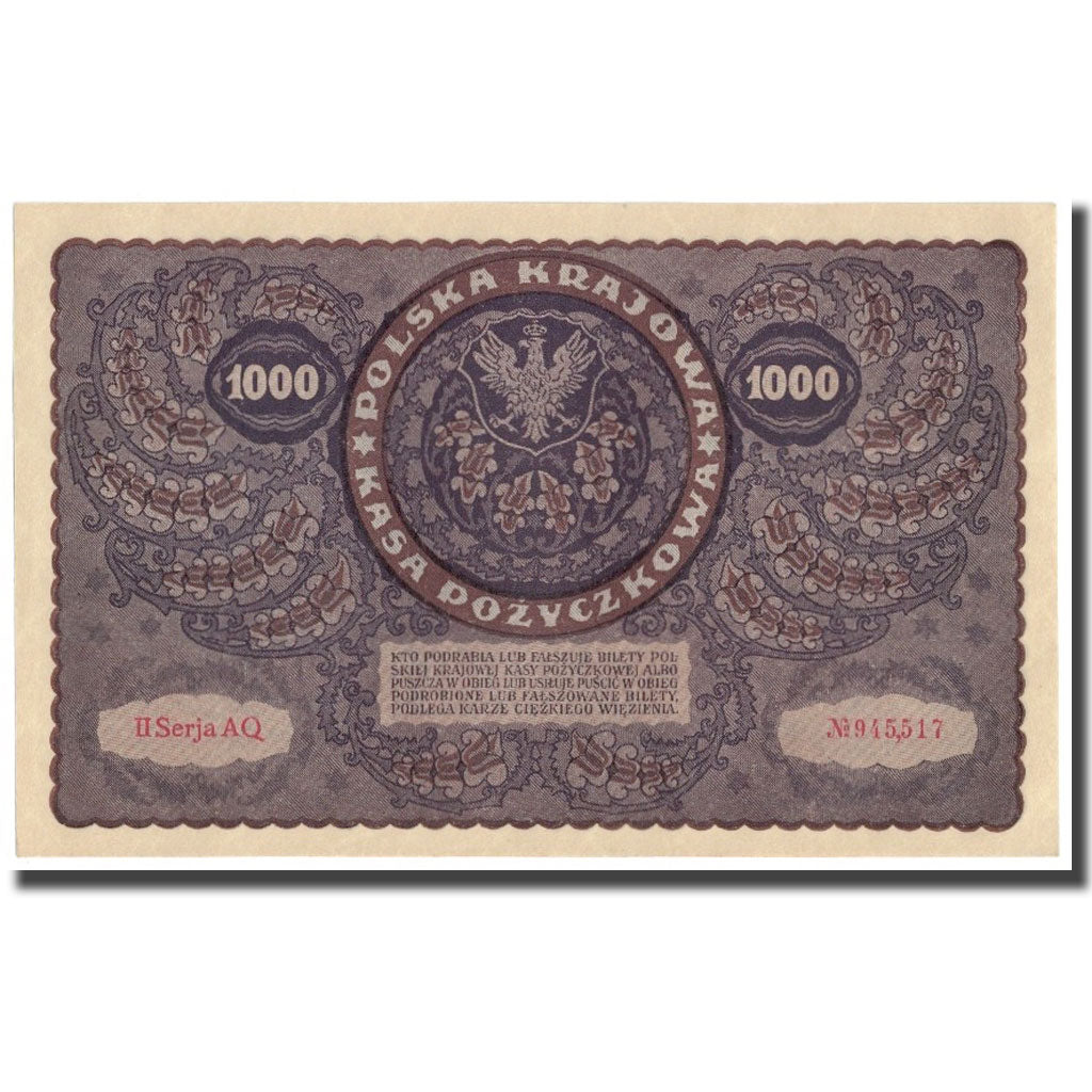 Banknote, Poland, 1000 Marek, 1919, 1919-08-23, KM:29, AU(55-58)