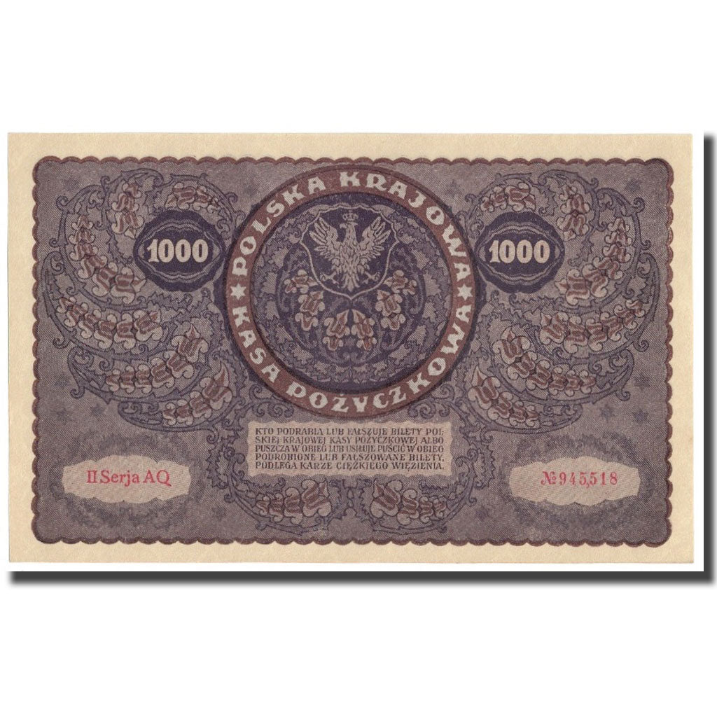 Geldschein, Polen, 1000 Marek, 1919, 1919-08-23, KM:29, VZ