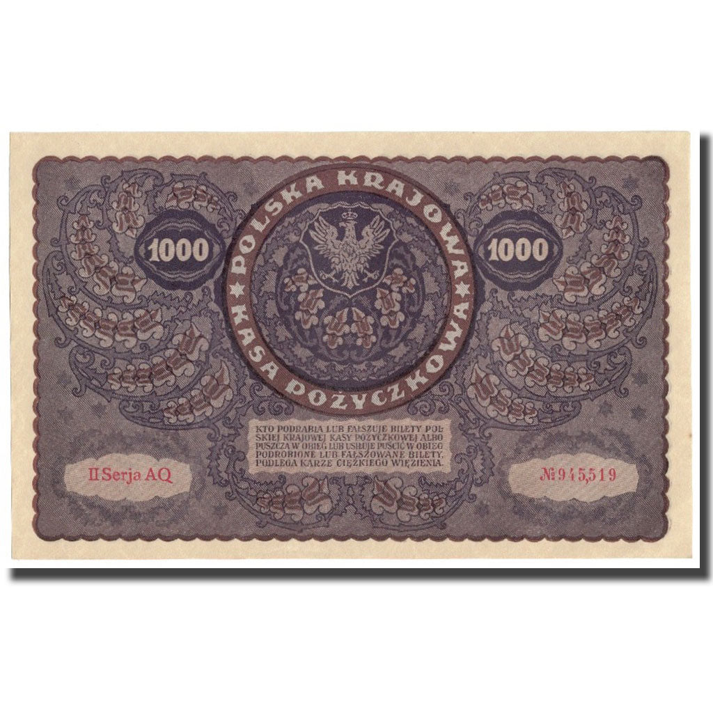 Banknote, Poland, 1000 Marek, 1919, 1919-08-23, KM:29, AU(55-58)