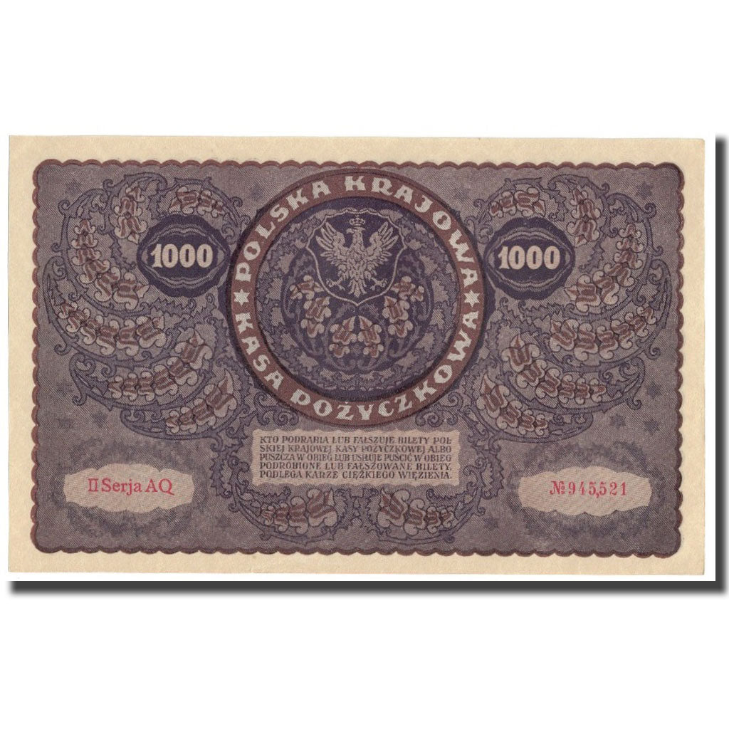 Banknote, Poland, 1000 Marek, 1919, 1919-08-23, KM:29, AU(55-58)