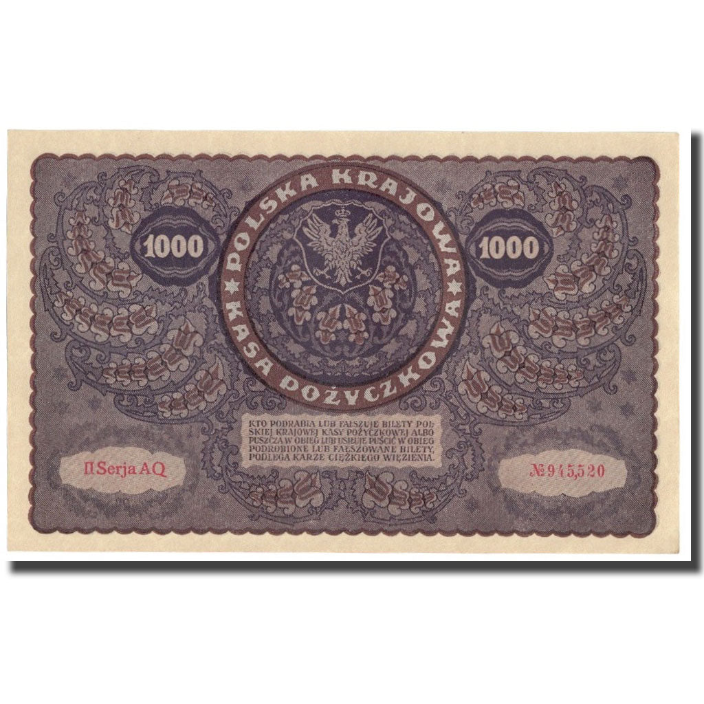 Banknote, Poland, 1000 Marek, 1919, 1919-08-23, KM:29, AU(55-58)