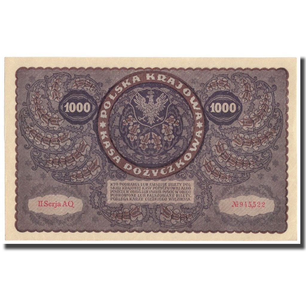 Banknote, Poland, 1000 Marek, 1919, 1919-08-23, KM:29, AU(55-58)