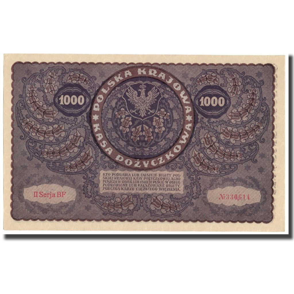 Banknote, Poland, 1000 Marek, 1919, 1919-08-23, KM:29, AU(55-58)