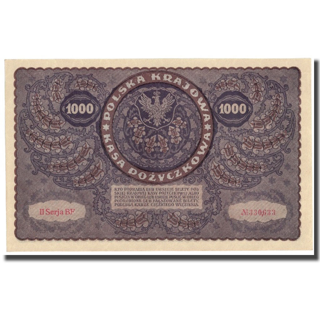 Banknote, Poland, 1000 Marek, 1919, 1919-08-23, KM:29, AU(55-58)