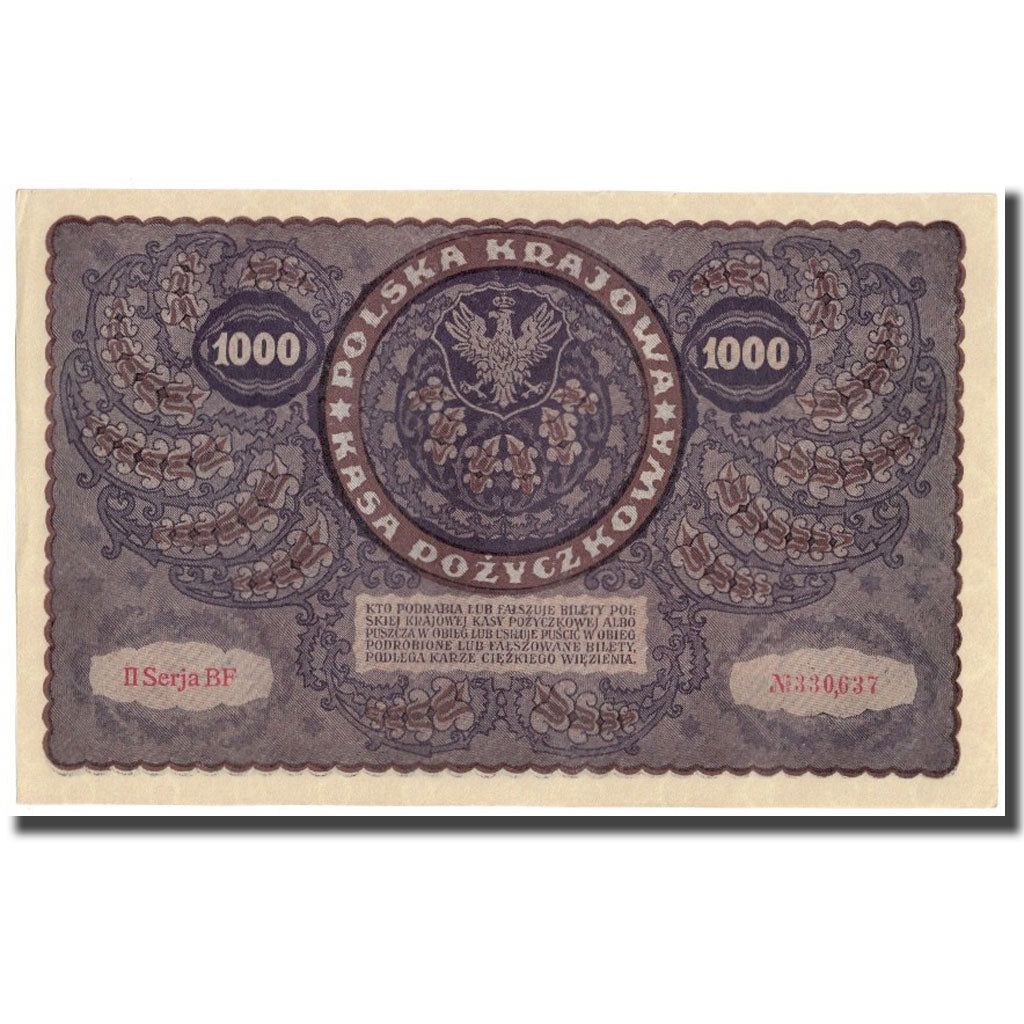 Banknote, Poland, 1000 Marek, 1919, 1919-08-23, KM:29, AU(55-58)