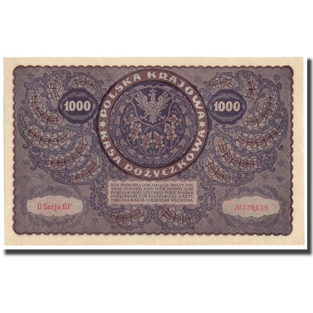 Banknote, Poland, 1000 Marek, 1919, 1919-08-23, KM:29, AU(55-58)