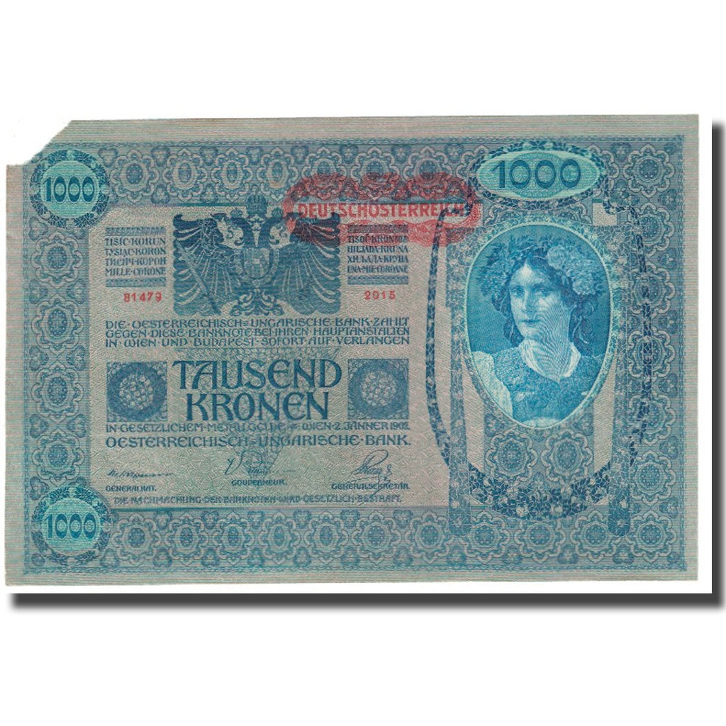 Billet, Autriche, 1000 Kronen, 1902, 1902-01-02, KM:60, TB