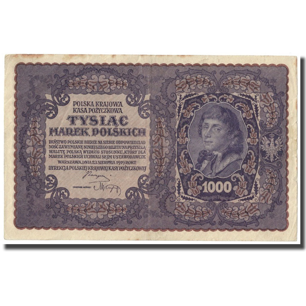 Banknote, Poland, 1000 Marek, 1919, 1919-08-23, KM:29, AU(55-58)