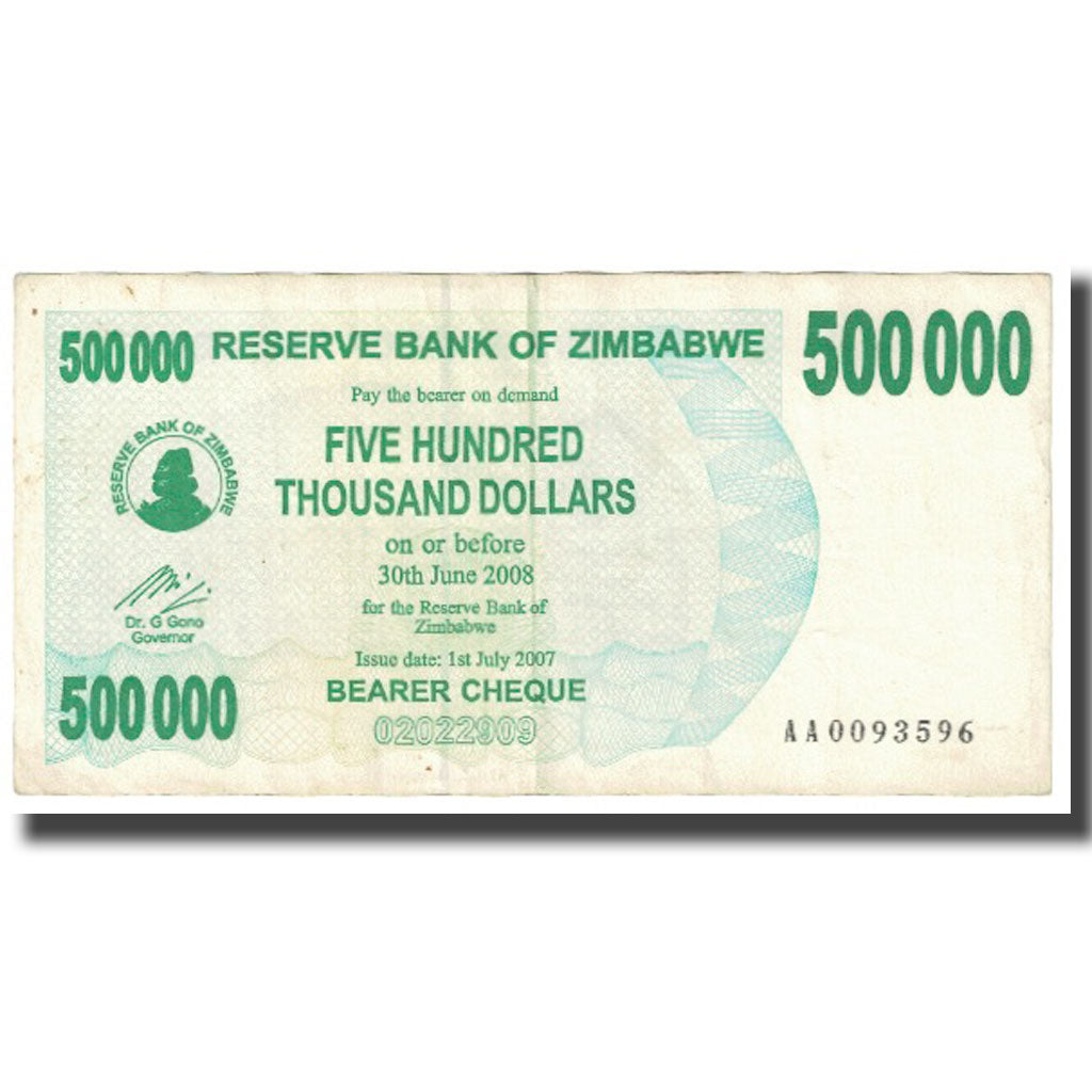Banknote, Zimbabwe, 500,000 Dollars, 2008, 2008-06-30, KM:51, VF(20-25)