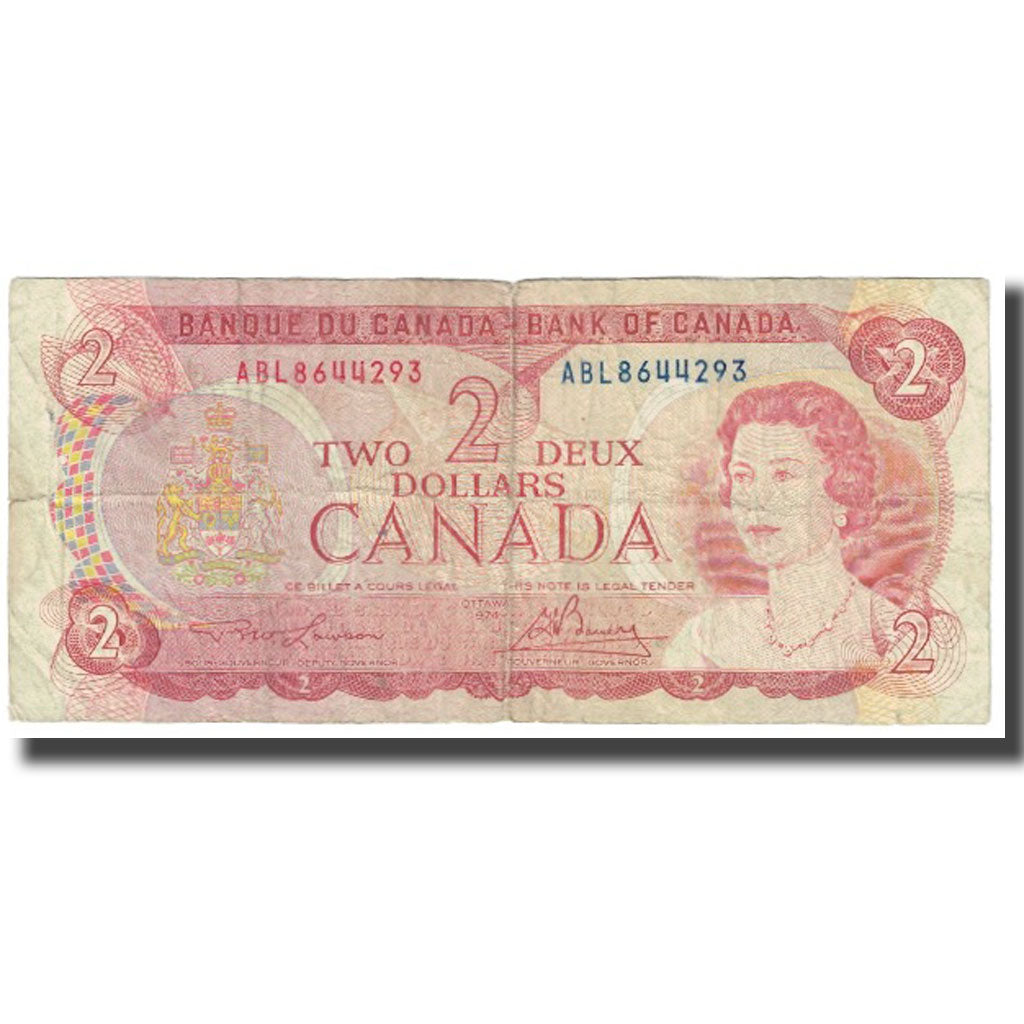 Biljet, Canada, 2 Dollars, 1974, KM:86a, TB