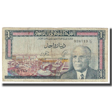 Billet, Tunisie, 1 Dinar, 1965, 1965-06-01, KM:63a, TB