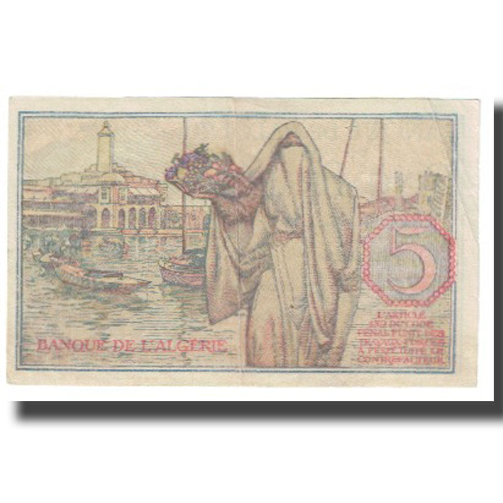Banknote, Algeria, 5 Francs, 1944, 1944-02-08, KM:94a, EF(40-45)