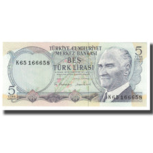 Banknote, Turkey, 5 Lira, 1970, 1970-10-14, KM:179, UNC(65-70)