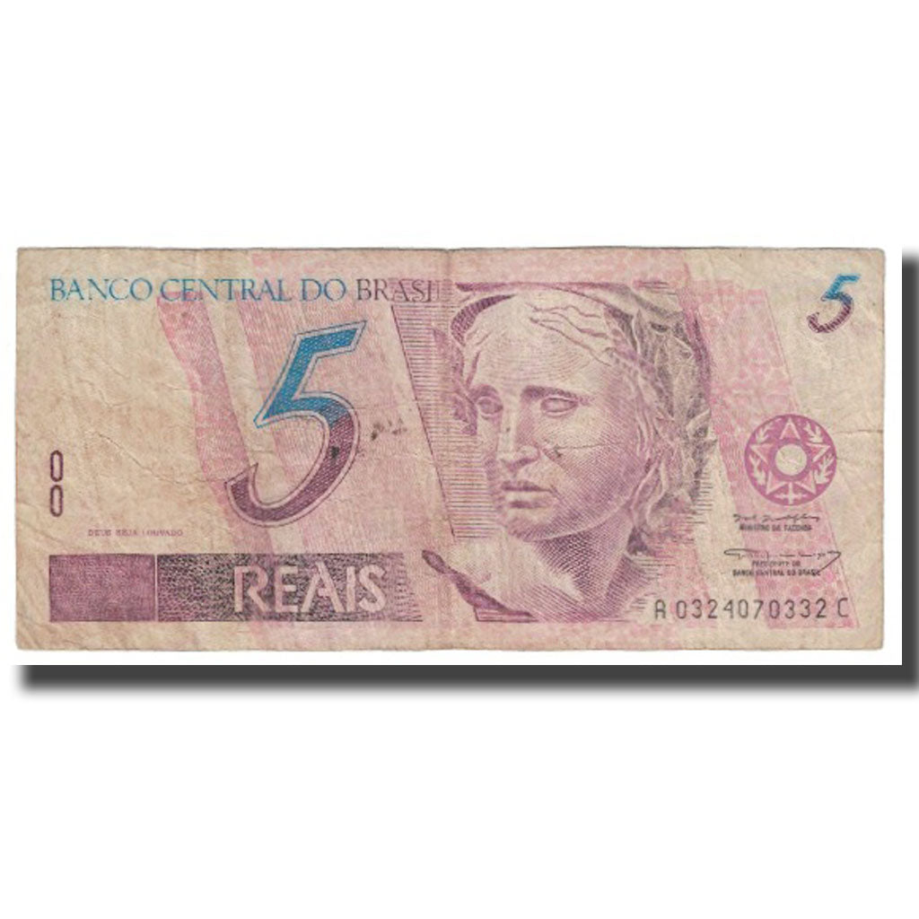 Banknote, Brazil, 5 Reais, KM:244a, VF(20-25)