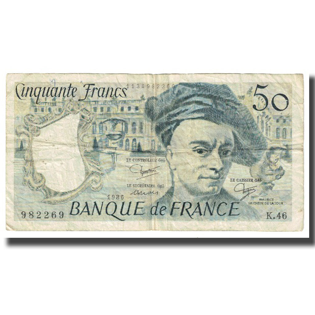 França, 50 Francs, Quentin de La Tour, 1986, P. A.Strohl-G.Bouchet-J.J.Tronche