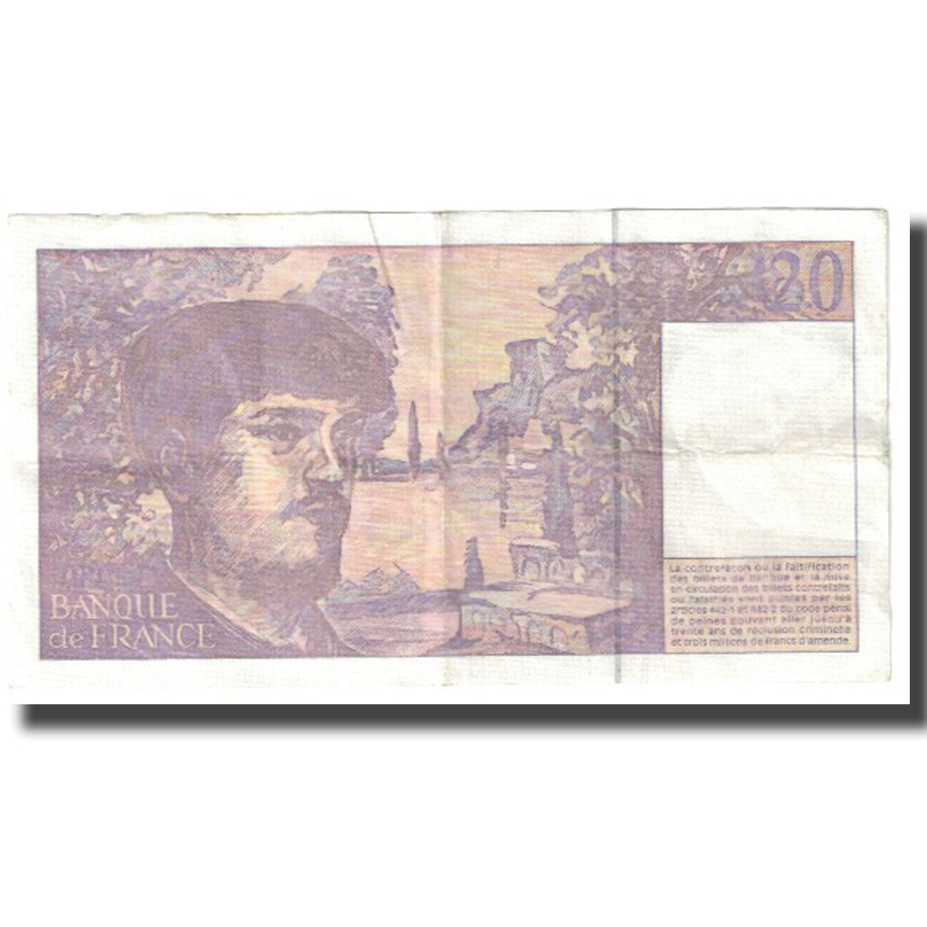 França, 20 Francs, Debussy, 1997, D.Bruneel-B.Dentaud-A.Charriau, EF(40-45)