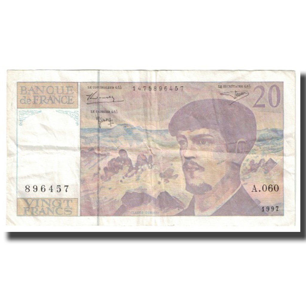 Francia, 20 Francs, Debussy, 1997, 1997, BB, Fayette:66ter.2, KM:151a