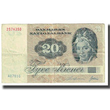Banknote, Denmark, 20 Kroner, 1972, KM:49a, VF(20-25)