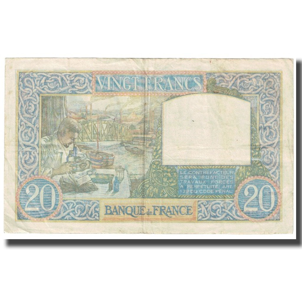 Francja, 20 Francs, Science et Travail, 1941, P. Rousseau and R. Favre-Gilly