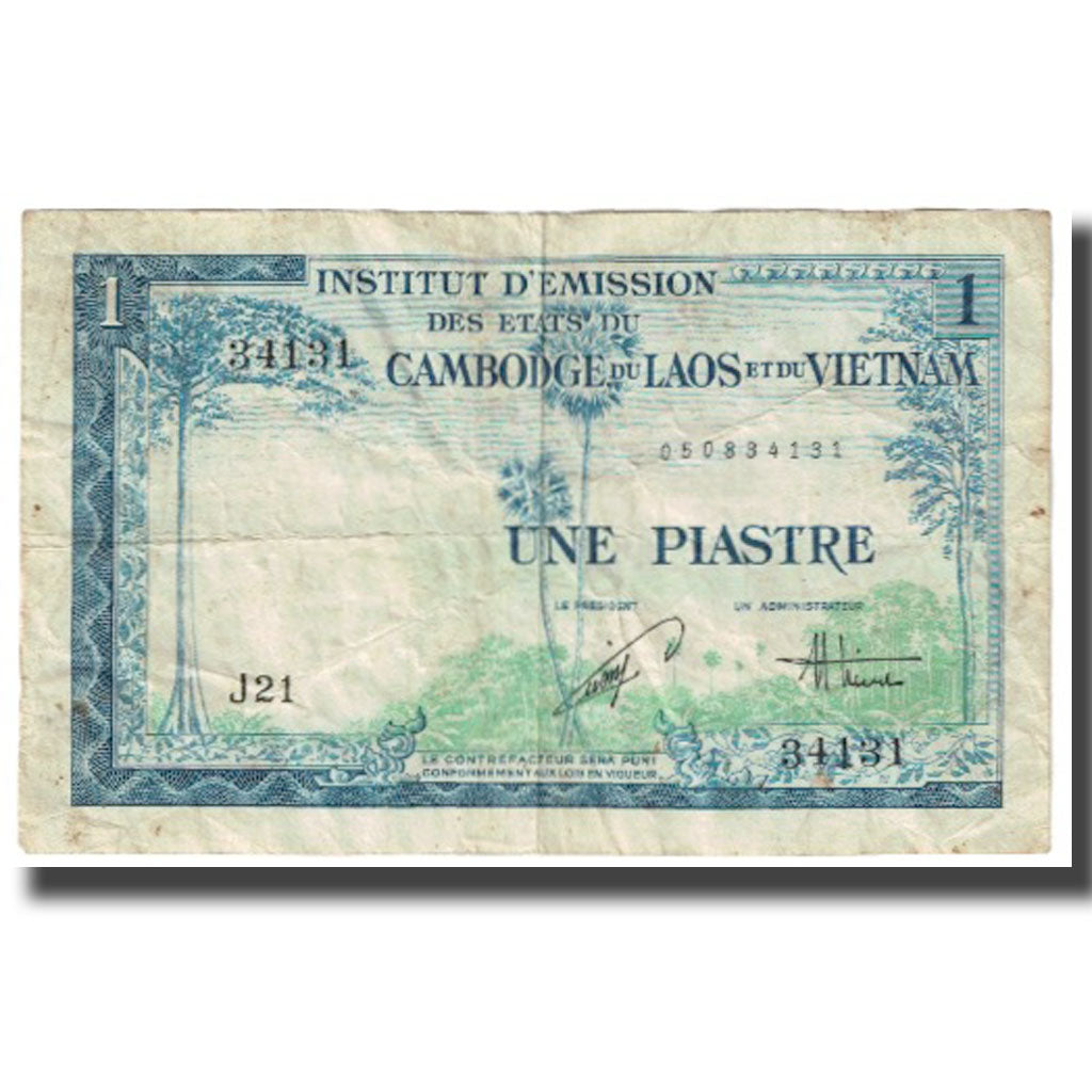 Banknote, FRENCH INDO-CHINA, 1 Piastre = 1 Dong, KM:105, VF(20-25)