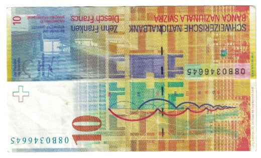 Banknote, Switzerland, 10 Franken, KM:66a, EF(40-45)