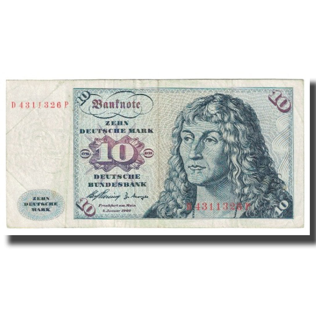 Banknote, GERMANY - FEDERAL REPUBLIC, 10 Deutsche Mark, 1960, 1960-01-02