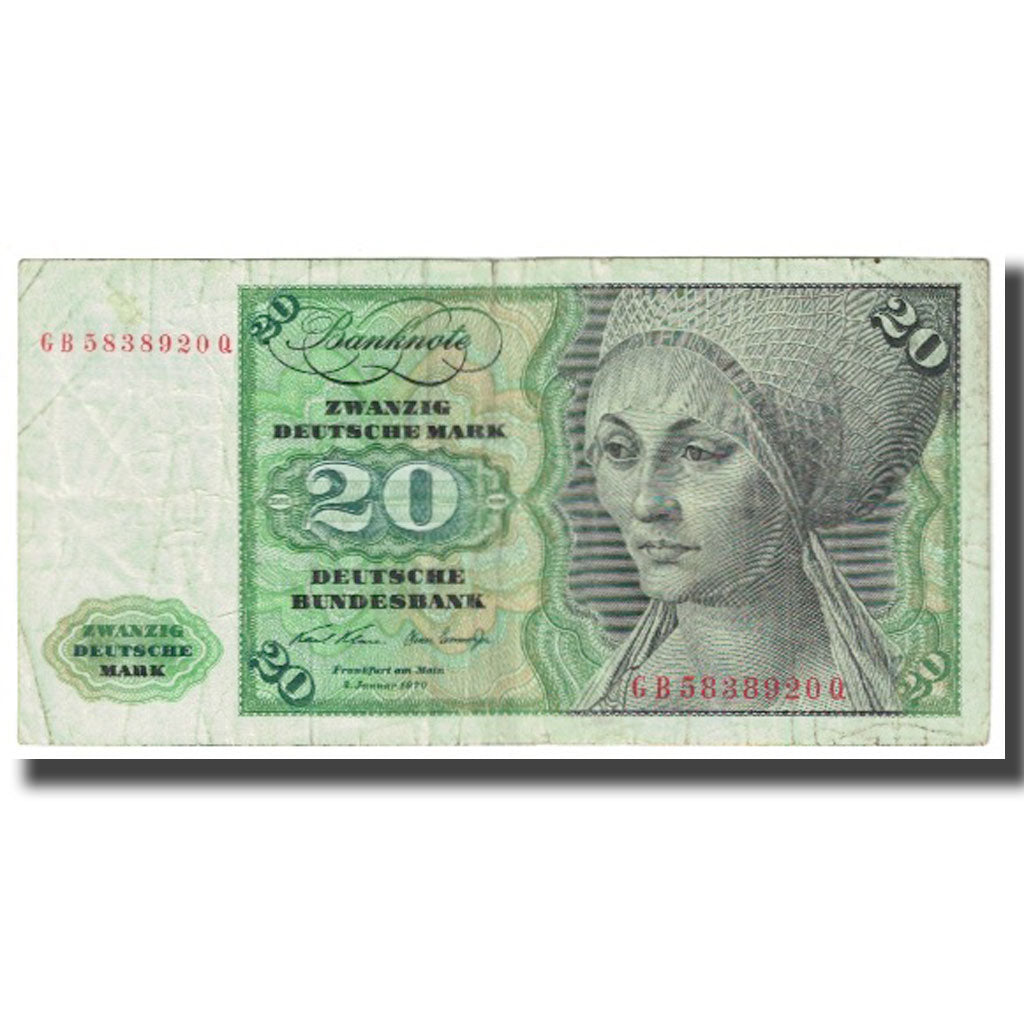 Banknote, GERMANY - FEDERAL REPUBLIC, 20 Deutsche Mark, 1970, 1970-01-02