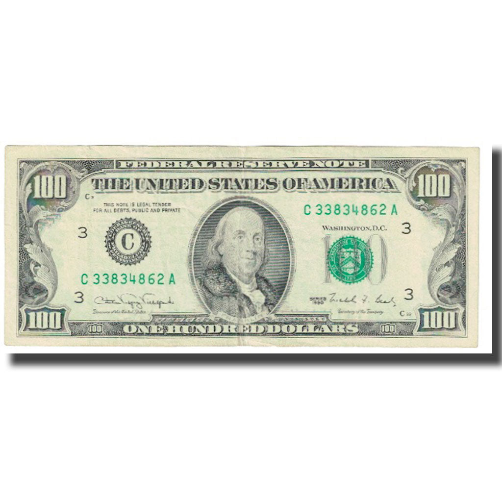 Banconote, Stati Uniti, One Hundred Dollars, 1990, BB
