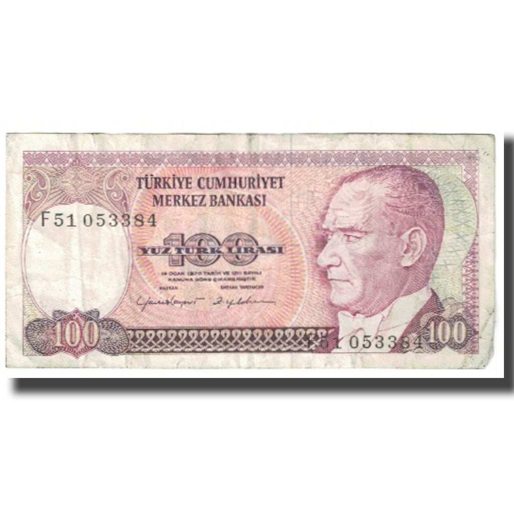 Geldschein, Türkei, 100 Lira, 1970, 1970-10-14, KM:194a, S