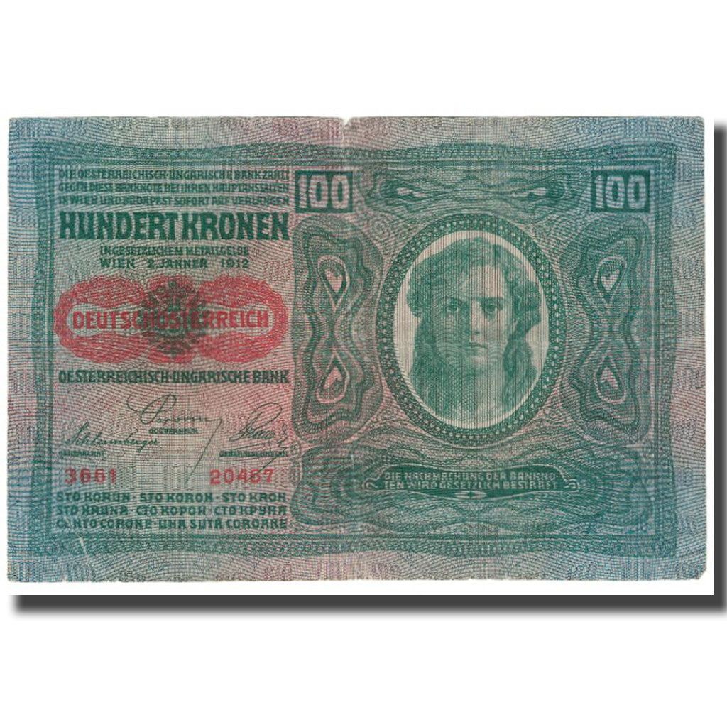 Banknote, Austria, 100 Kronen, 1912, 1912-01-02, KM:12, VF(20-25)