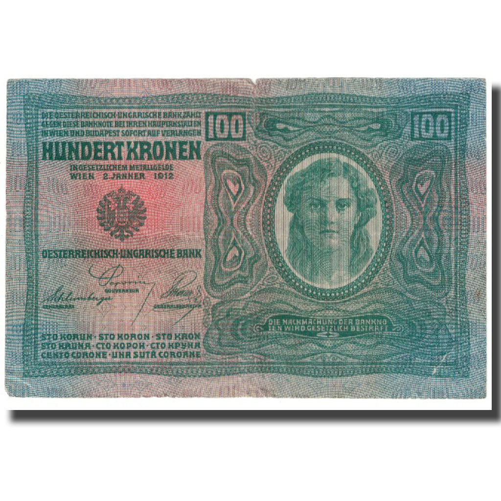Banknote, Austria, 100 Kronen, 1912, 1912-01-02, KM:12, VF(20-25)