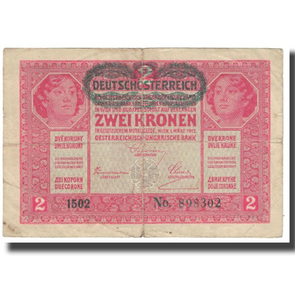 Biljet, Oostenrijk, 2 Kronen, 1917, 1917-03-01, KM:21, TB