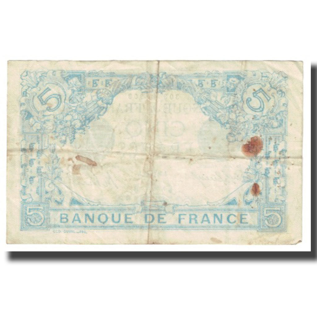 Frankrijk, 5 Francs, 1916, 1916-07-10, TB, Fayette:F2.39, KM:70