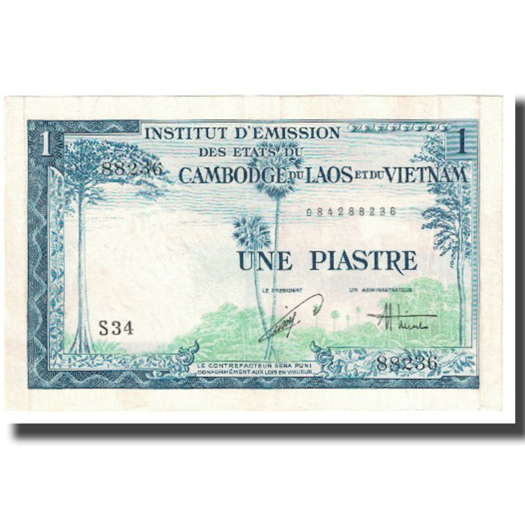Geldschein, FRENCH INDO-CHINA, 1 Piastre = 1 Kip, KM:100, SS