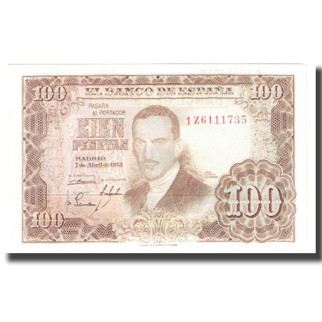 Banknote, Spain, 100 Pesetas, 1953, 1953-04-07, KM:145a, UNC(63)