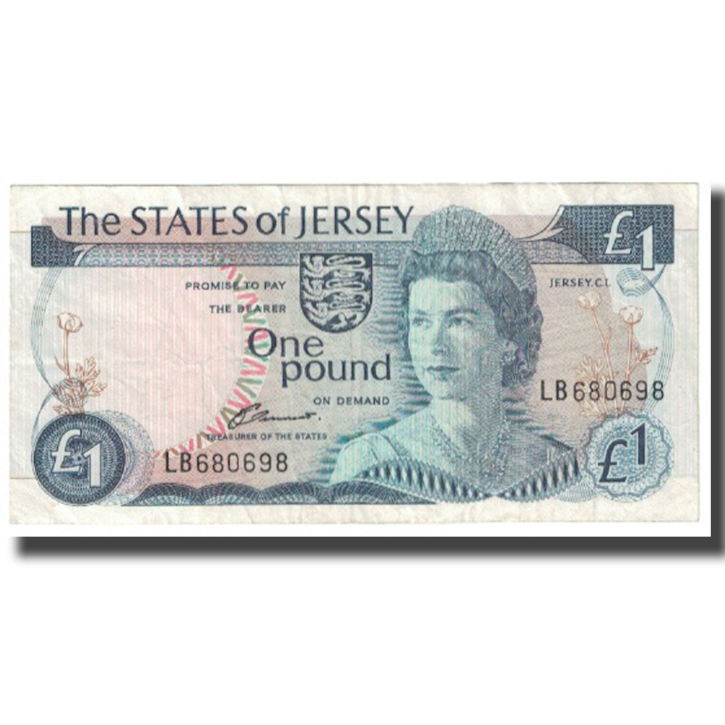 Biljet, Jersey, 1 Pound, KM:11a, TB