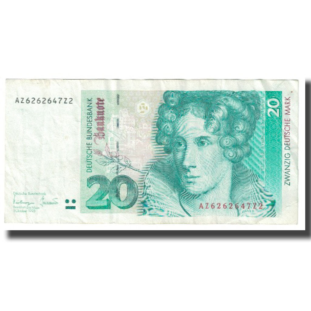 Banknote, GERMANY - FEDERAL REPUBLIC, 20 Deutsche Mark, 1993, 1993-10-01