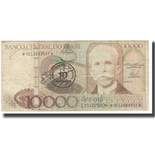 Geldschein, Brasilien, 10 Cruzados on 10,000 Cruzeiros, KM:206, S