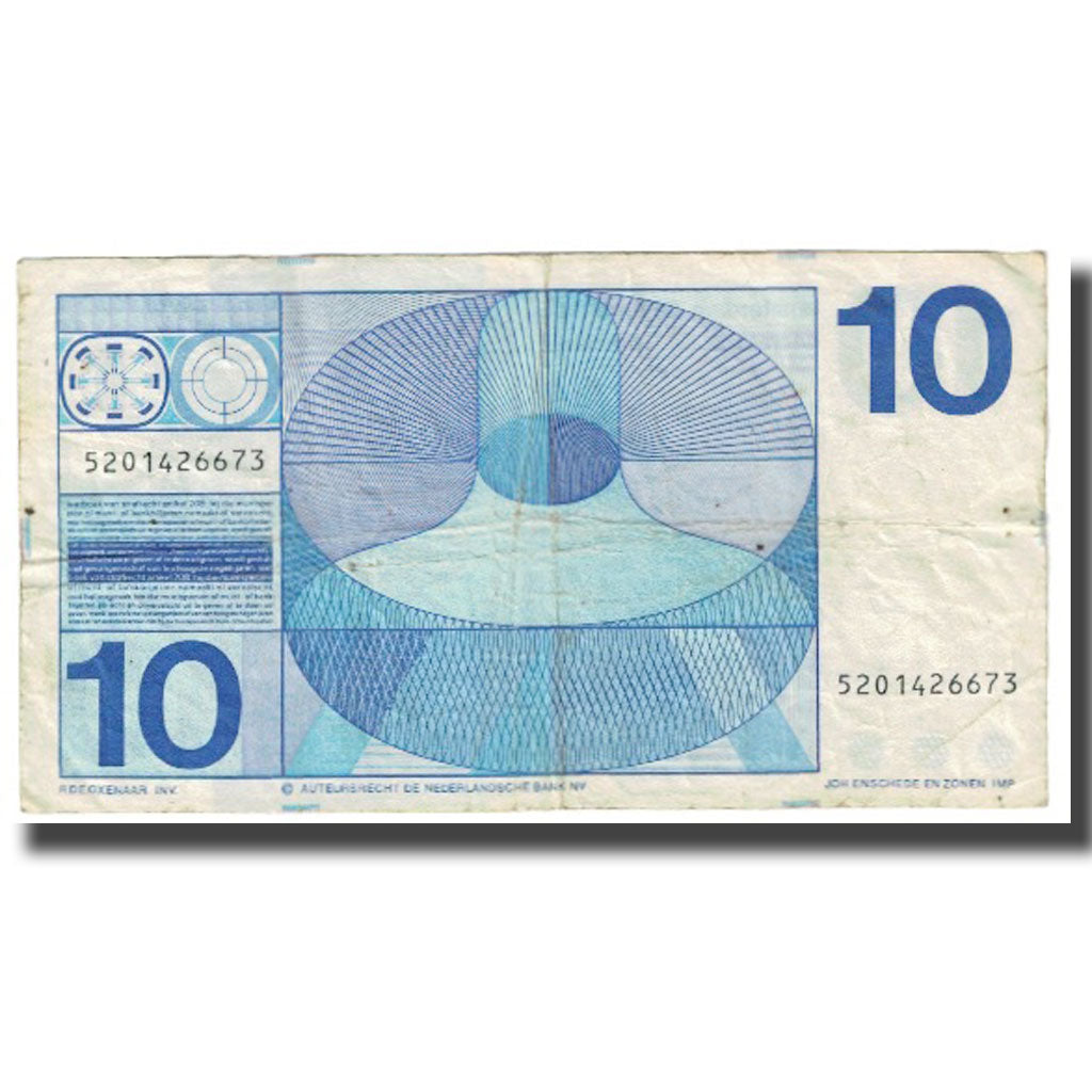 Banknote, Netherlands, 10 Gulden, 1968, 1968-04-25, KM:91b, VF(20-25)