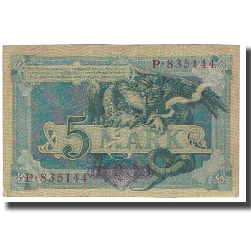 Banknote, Germany, 5 Mark, 1904, 1904-10-31, KM:8a, VF(20-25)