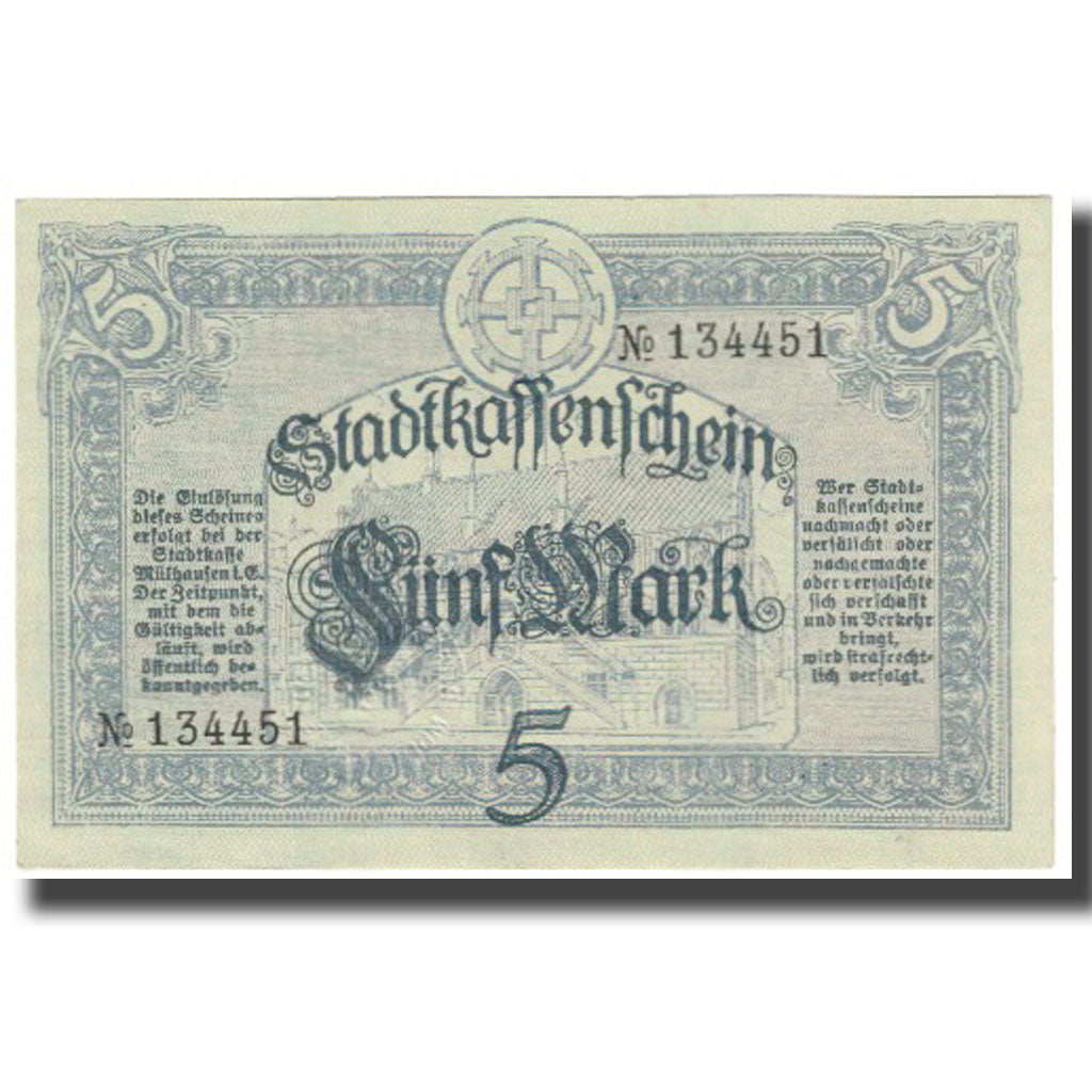 Banconote, Germania, 5 Mark, 1918, 1918-10-15, FDS