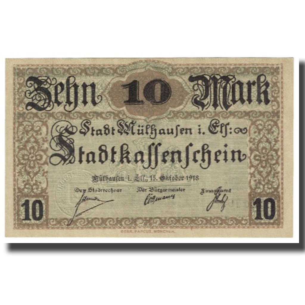 Banconote, Germania, 10 Mark, 1918, 1918-10-15, BB