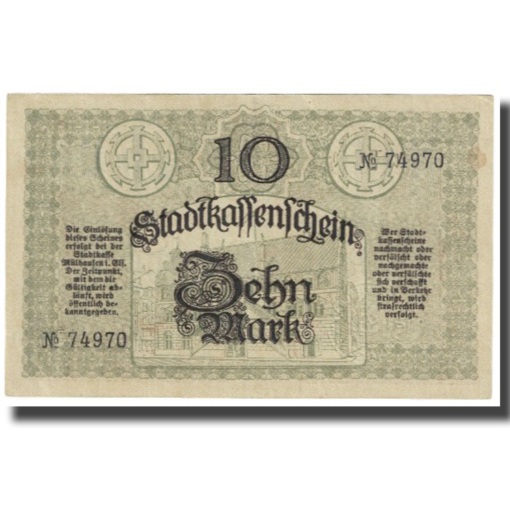 Banconote, Germania, 10 Mark, 1918, 1918-10-15, BB