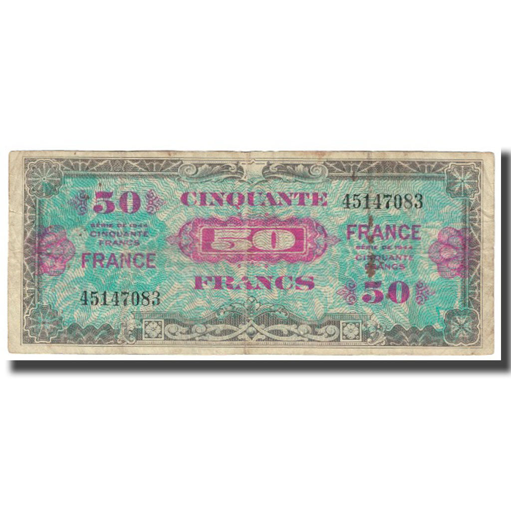 Frankreich, 50 Francs, Flag/France, 1944, S, Fayette:VF24.1, KM:117a