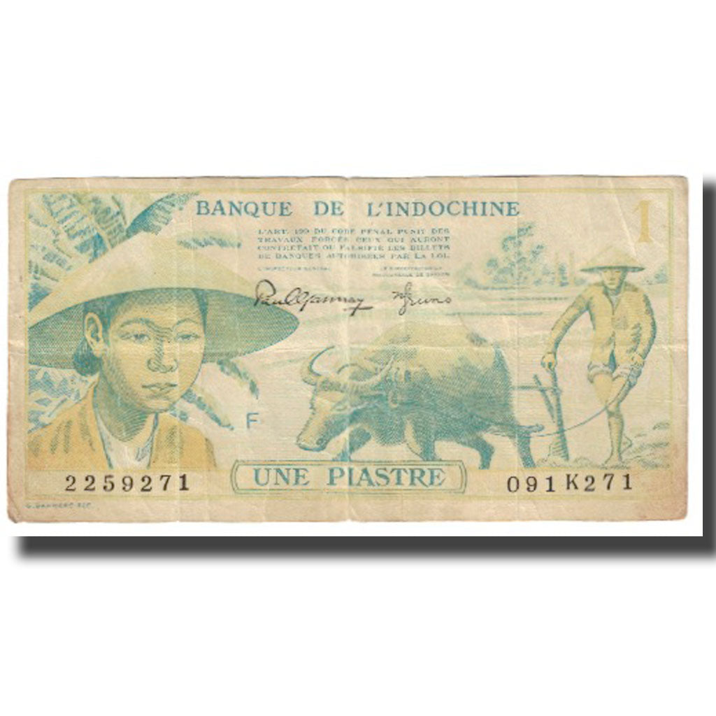 Banknote, FRENCH INDO-CHINA, 1 Piastre, KM:74a, VF(20-25)
