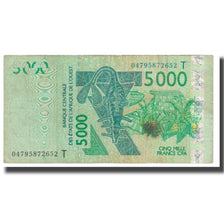 Banknote, West African States, 5000 Francs, 2003, KM:117Ab, VF(20-25)