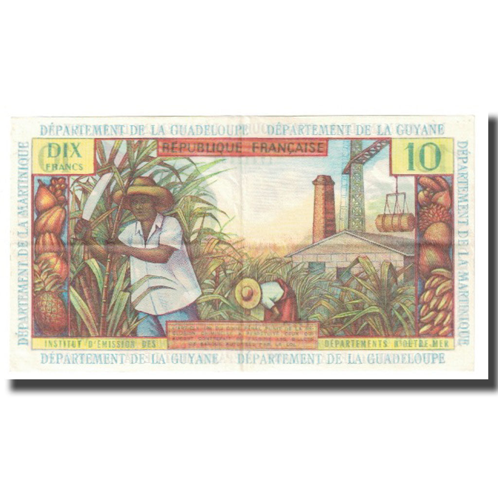 Billet, French Antilles, 10 Nouveaux Francs, KM:5a, SUP